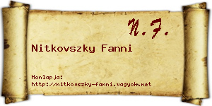 Nitkovszky Fanni névjegykártya